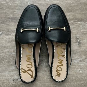 Sam Edelman Black Leather Flat Mules